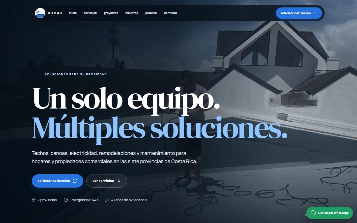 Página de Multiservicios Romac en computadora